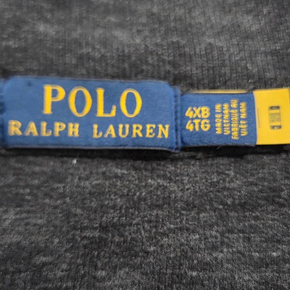 Polo Ralph Lauren 1/4 Zip Pullover Mens 4XB Dark Gray Sweater Long Sleeve Cotton